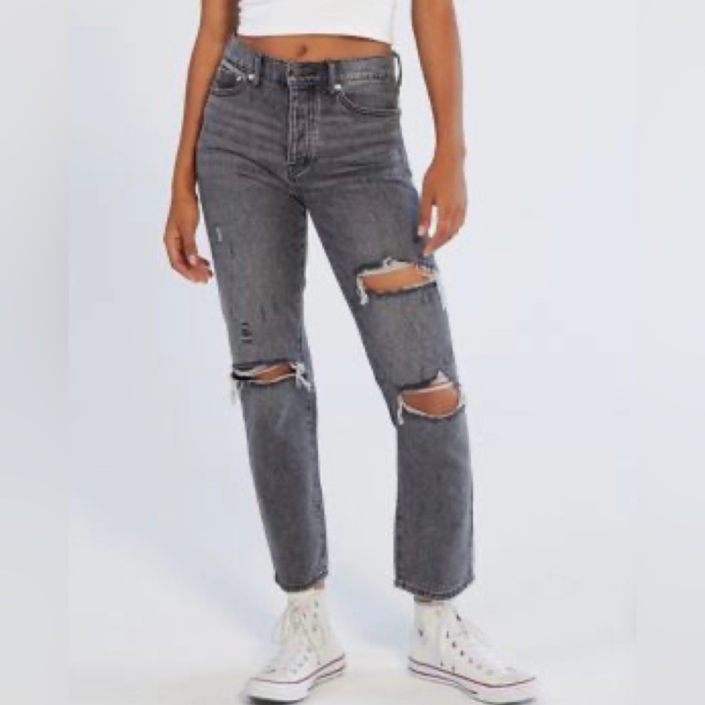 BDG black washed slim straight jeans
